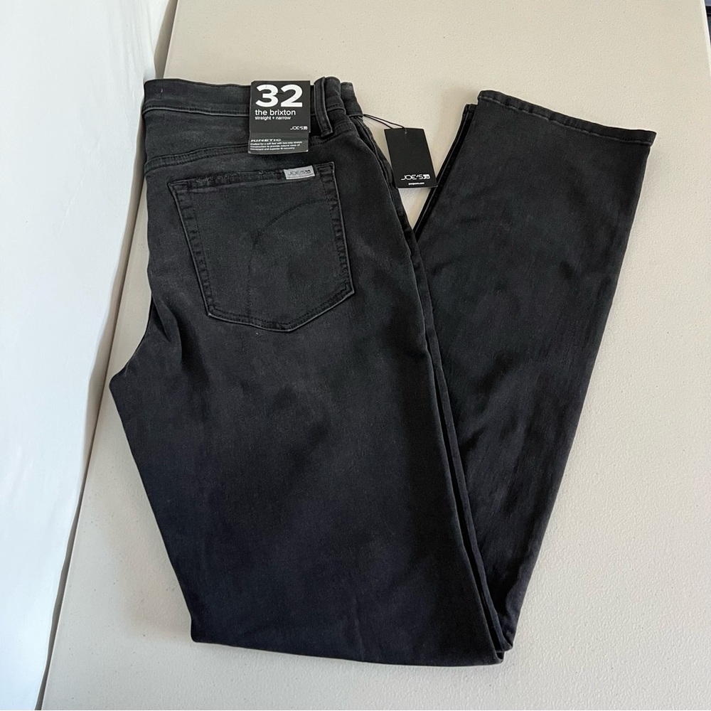 Joe's Brixton Straight + Narrow Kinetic Jeans Size 32 X 33 Ash Black. BRACELET